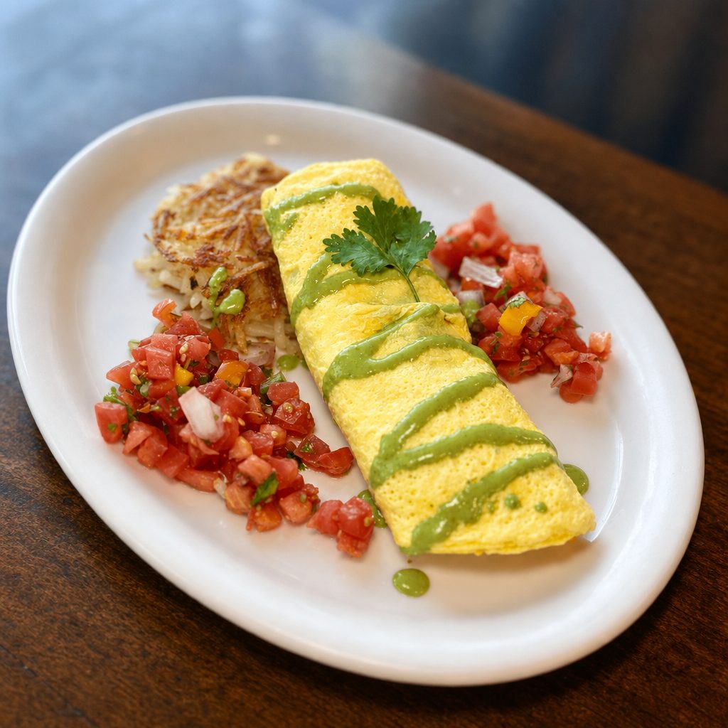 Green Chili Omelet.