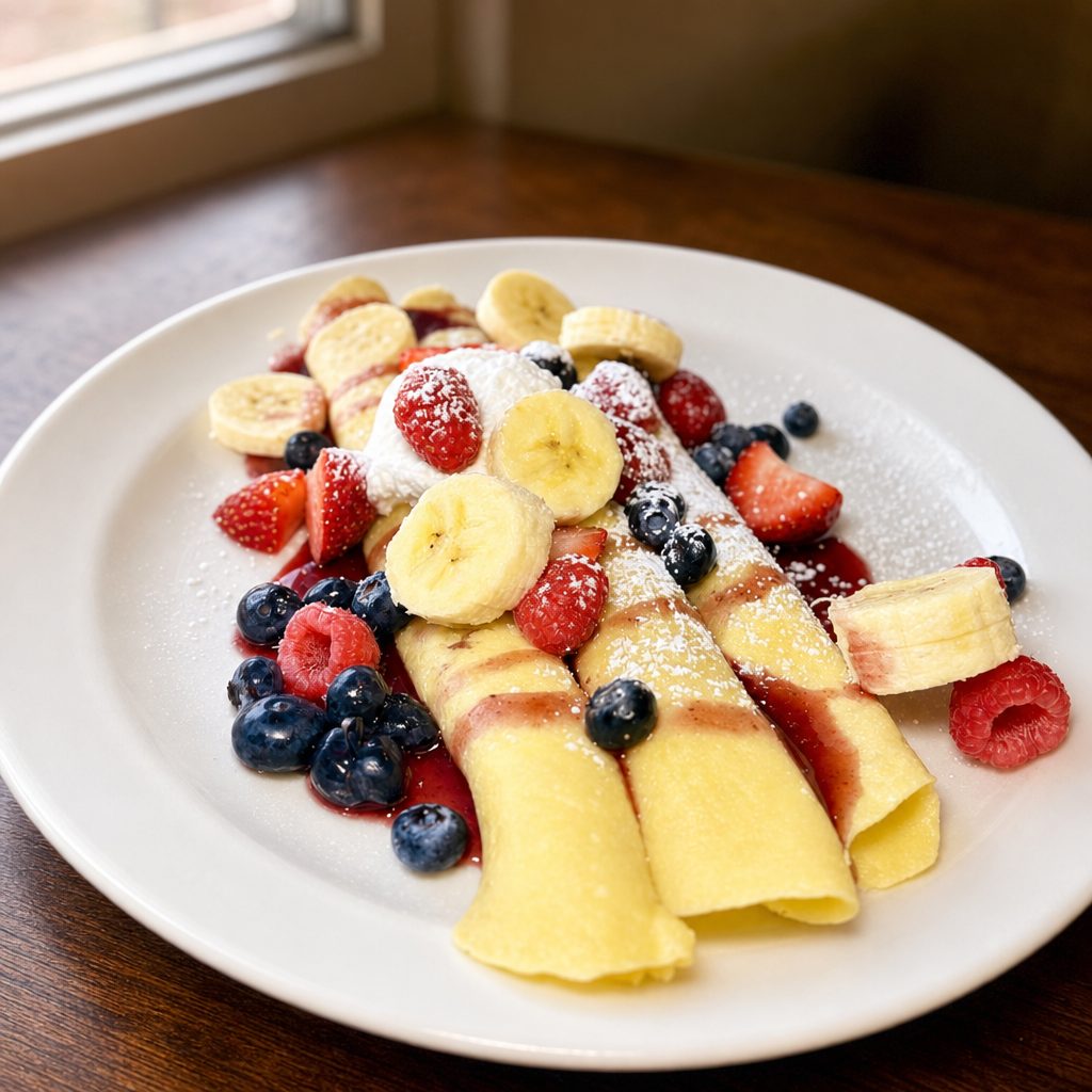 Fresh Fruit Crêpes.