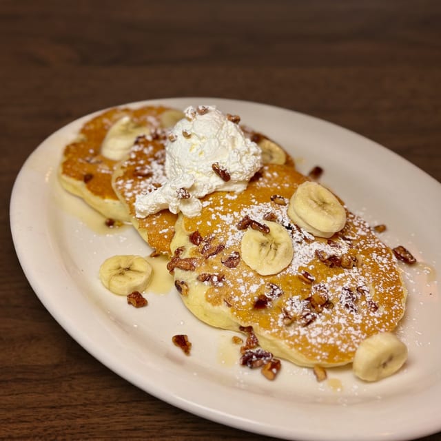 Butter Pecan & Banana Pancakes.