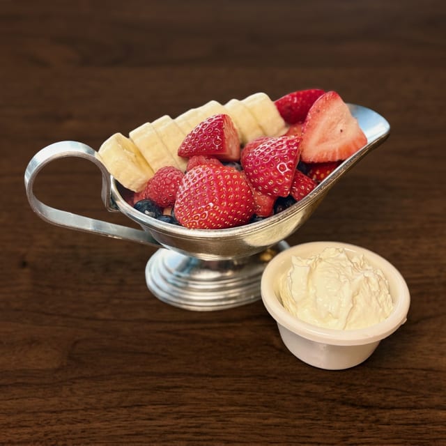Fresh Fruit With Whipped Cream.