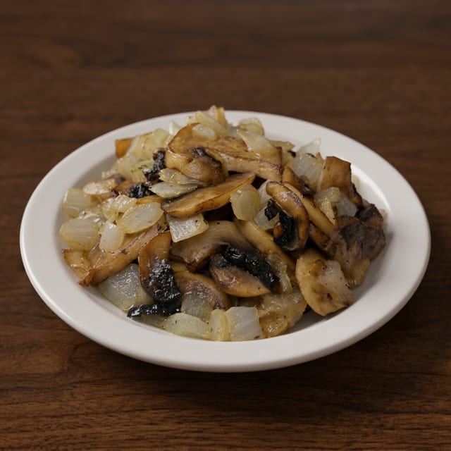 Sautéed Mushrooms And Onions.