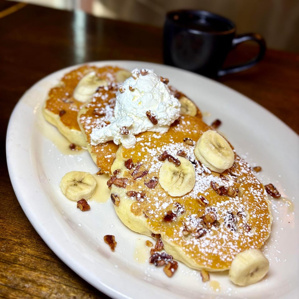 Indulge in our banana pancakes
