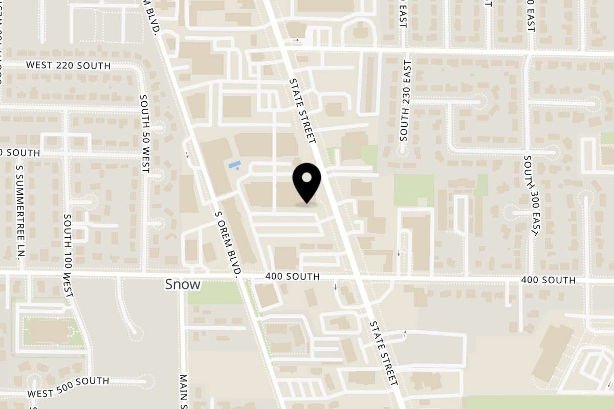 Map showing the location of TRUreligion Pancake and Steakhouse on 360 S State St Suite 158 in Orem